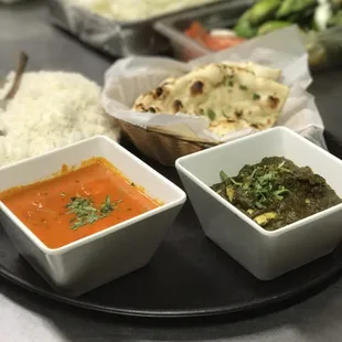 Saag Paneer and Chicken Tikka Masala