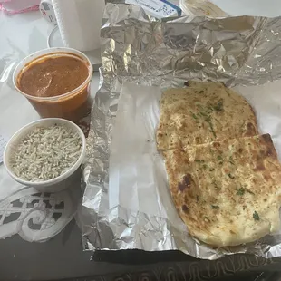 Vegetarian- Panner Makkani and Garlic Naan