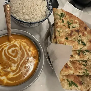 45. Chicken Makhni 17. Garlic Naan