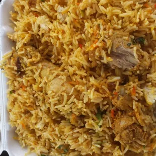 Goat biryani meat was tender lot of bones though but hey my teeth work yum