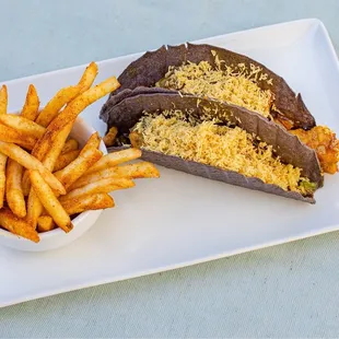 Our gluten free chicken taco with Masala Fries