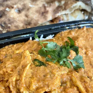 06.08.22 Butter Chicken w/ Basmati Rice and garlic naan