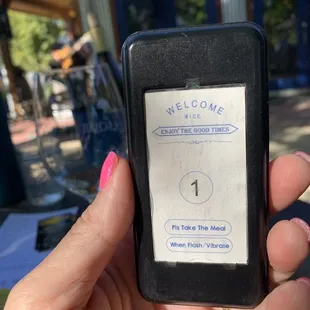 Pager to let you know your order is ready