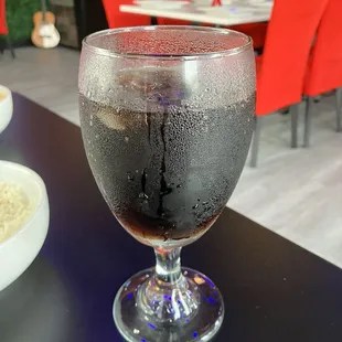 My Dr. Pepper. Everything tastes better in stemware!