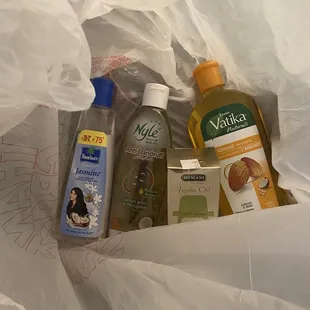 the contents of a grocery bag