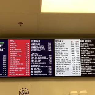 Menu (Breakfast &amp; Briyani)