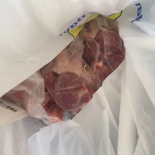 Goat meat from the butcher shop