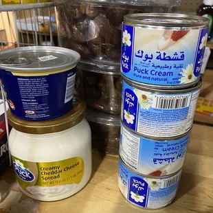 a variety of yogurt products