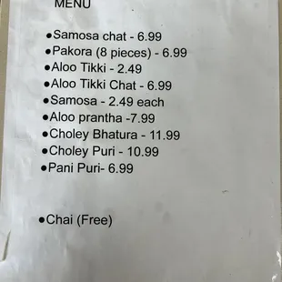 This is the menu