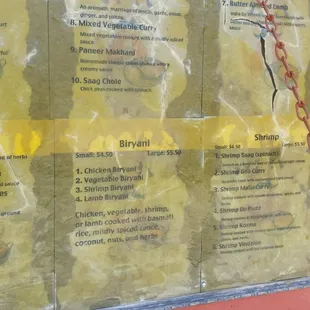 Menu at work, down under