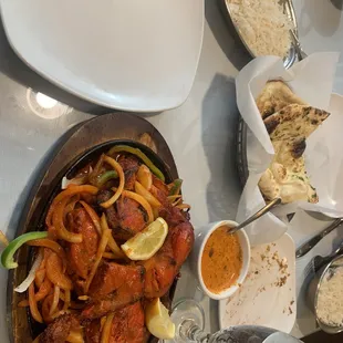 Chicken Tikka with Masala Sauce and Garlic Naan