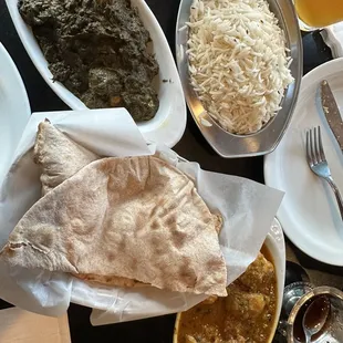 a variety of food items on a table