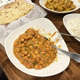 various dishes of food on a table