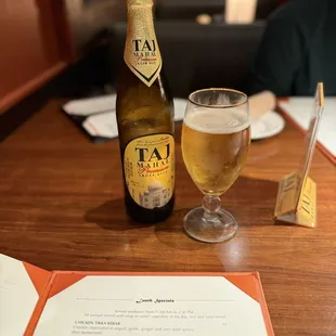 Taj Mahal and a cold glass.