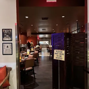 the entrance to the restaurant