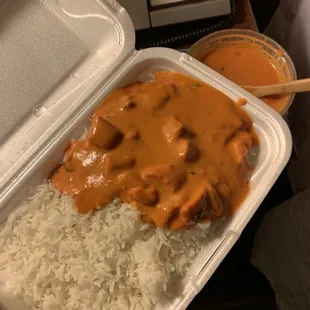 Takeout - Chicken Tikka Masala, mid-mixing