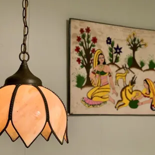 a hanging light fixture