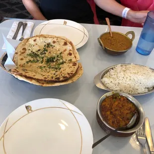 Egglplant something and 48. Daal Curry Dish