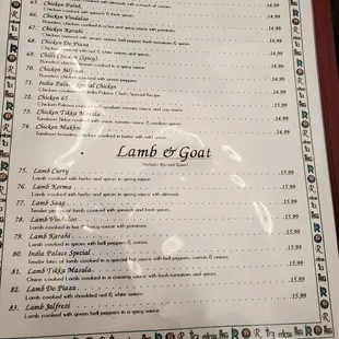 menu