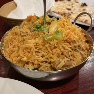 Lamb biryanis