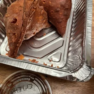 Burnt samosas