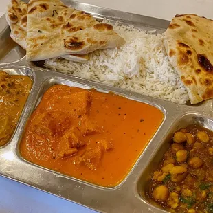 a variety of indian food items