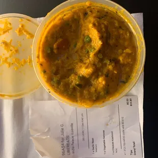 Their receipt and food.