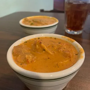 Chicken Tikka Masala and Mushroom Mattar Masala