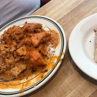 Chicken Tikka Masala and Basmati Rice Nan
