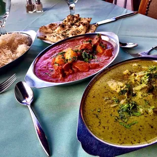 Lamb Vindaloo and Chicken Haryalli