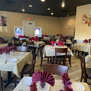 the dining area of the restaurant