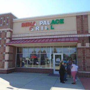 Outside of the building, view looking west.