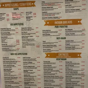 menu