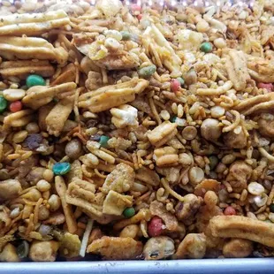 Some spicy Indian version of Chex Mix. Very good. Spicy!
