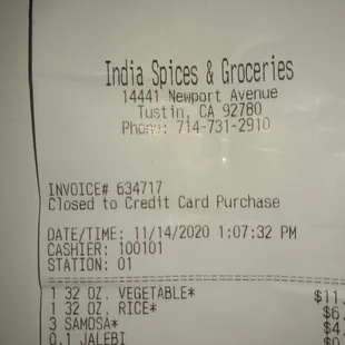 They advertised kadhi rice for $11.99, then added $7 for a box of boiled white rice.