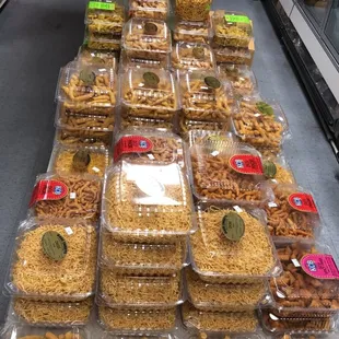 a display of snacks