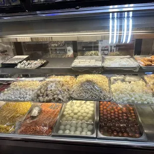 a display of sweets and sweets