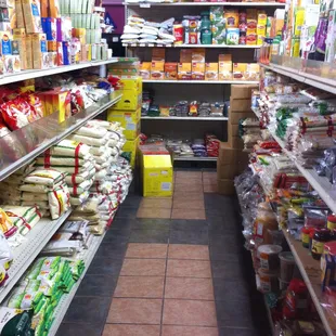 Small aisle but very organized and well stocked