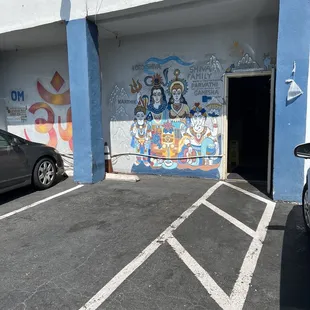 Entrance from parking area to the food counter and market.