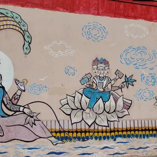 a mural on the side of a building