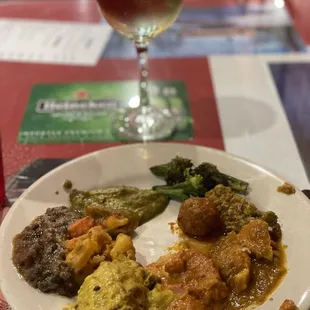 Buffet and chardonnay