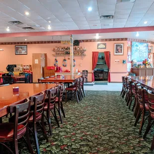 the dining area of the restaurant