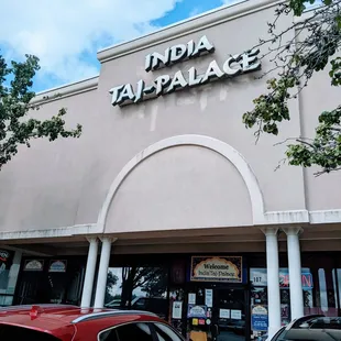 cars parked in front of the building