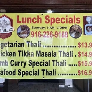 Lunch specials thali very recently started very good price