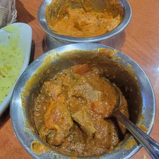 Lamb vindaloo and Chicken Tikka Masala