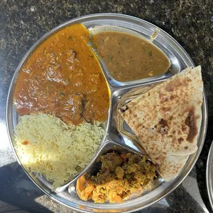 Lamb curry Traditional Lamb Curry thali