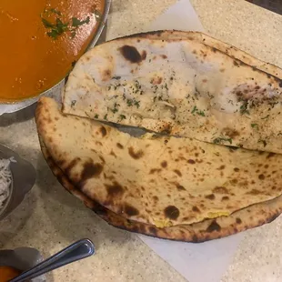 a plate of food and a bowl of soup