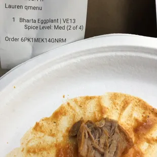 Meat in a vegetarian dish.