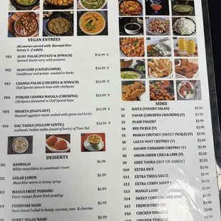 menu