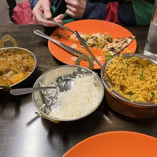 Lamb Vindaloo and Chicken Biryani